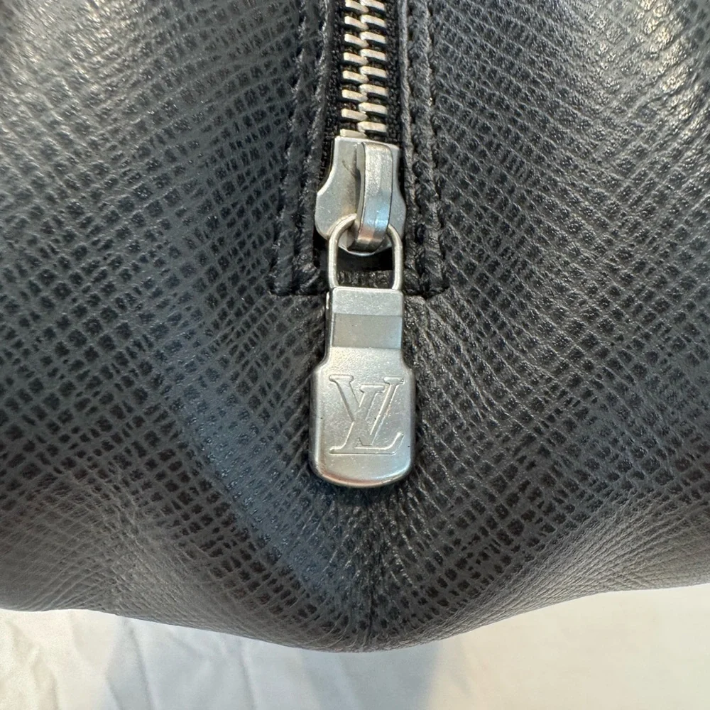 Louis Vuitton Black Leather Cosmetic Pouch